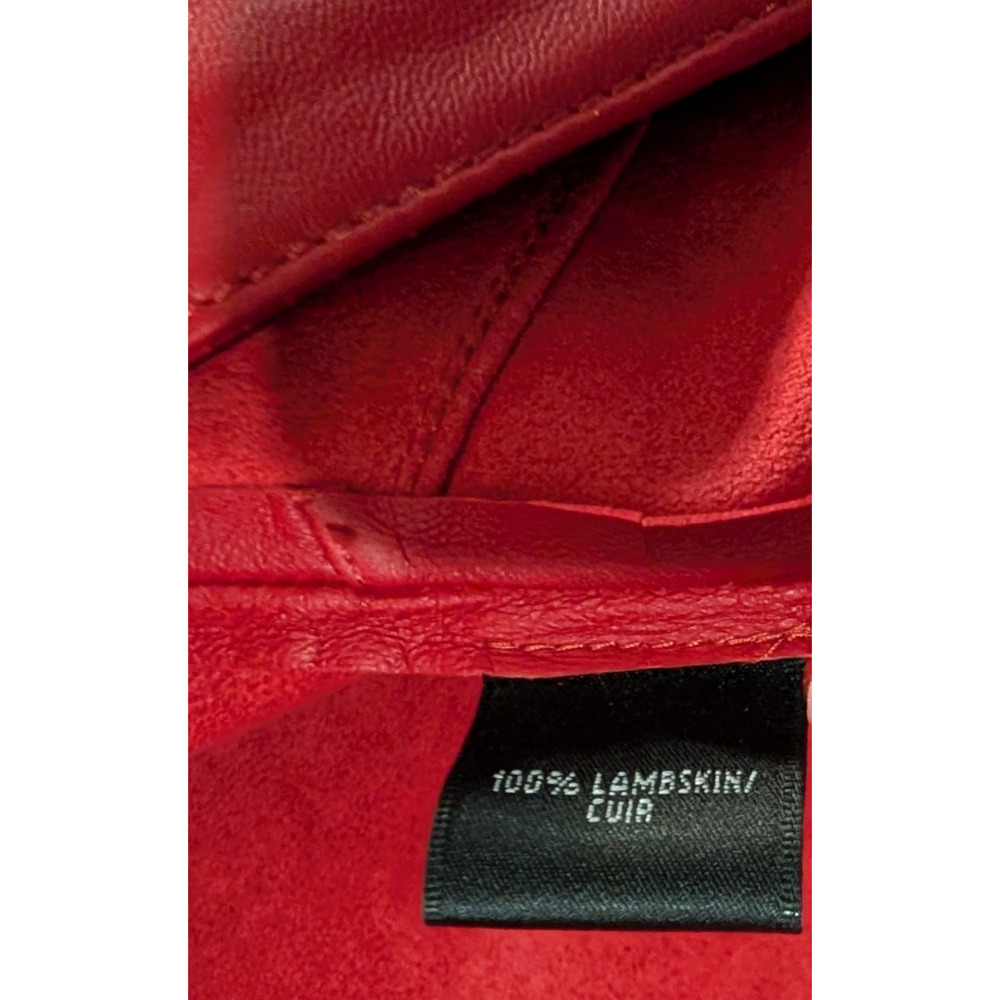Lafayette 148 New York Lambskin Leather Button Up Shirt Red Size 16 NEW - Picture 8 of 8